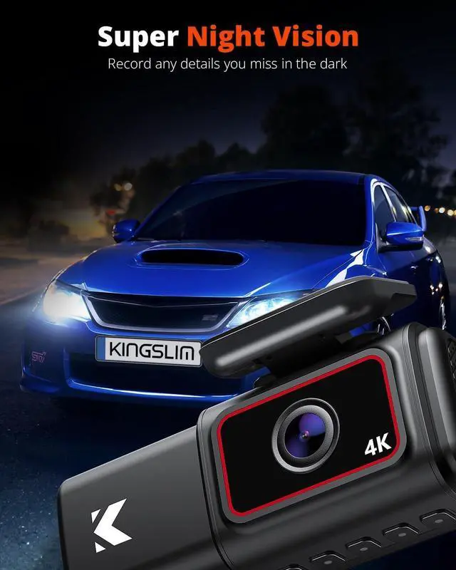 Alt view image 7 of 7 - Kingslim D6 4K Dash Cam Front and Inside, New Version Cabin Dual Dash Uber Car Camera with WiFi & GPS, 3 Channel Dashcam Upgradeable, Type C Charging, 256GB Supported, Night Vision, Parking Monitor