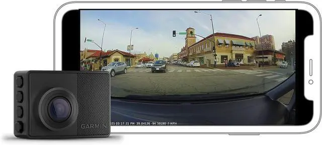 Alt view image 2 of 6 - Garmin Dash Cam 67W, 1440p, 180-degree FOV, Remotely Monitor Your Vehicle and Signature Series Cloth