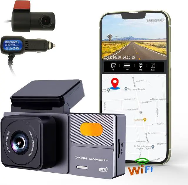 Main image of K03 On-Dash Cameras - Front and Rear Dash Cam for Cars, 4K Dual DashCam, Wireless Dash Camera with HDR Night Vision, GPS, Voice Control, Remote Live View - Best Rated Car Camera 2024