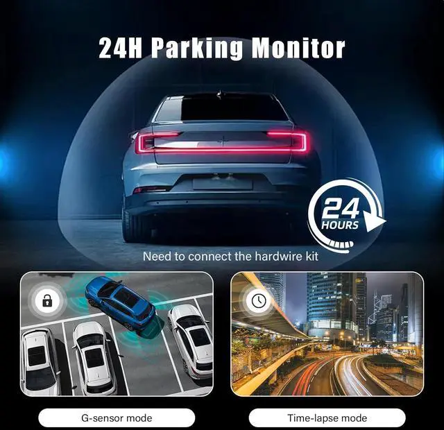 Alt view image 6 of 7 - K03 On-Dash Cameras - Front and Rear Dash Cam for Cars, 4K Dual DashCam, Wireless Dash Camera with HDR Night Vision, GPS, Voice Control, Remote Live View - Best Rated Car Camera 2024