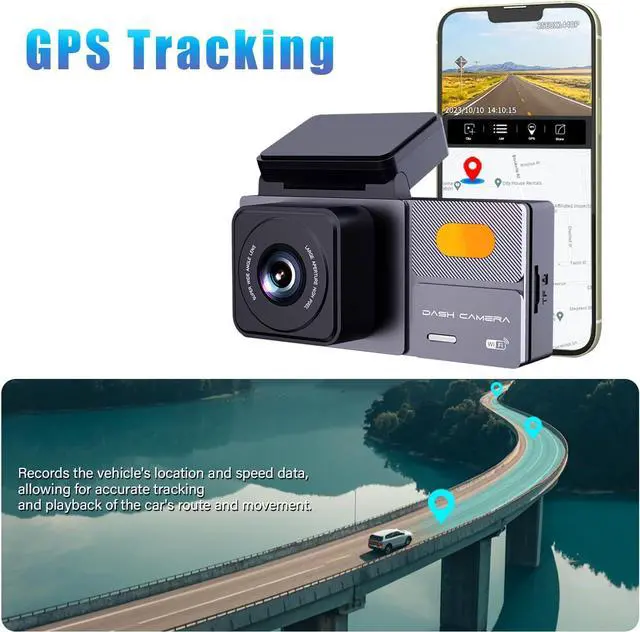 Alt view image 7 of 7 - K03 On-Dash Cameras - Front and Rear Dash Cam for Cars, 4K Dual DashCam, Wireless Dash Camera with HDR Night Vision, GPS, Voice Control, Remote Live View - Best Rated Car Camera 2024