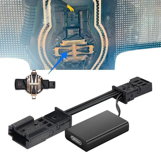 Main image of Dashcam Power Adapter Custom for Ford 3 Pin (Model C) for F150 F250/350 Mustang Explorer Lincoln Various Models, Connect Rainfall Sensor (Hidden)