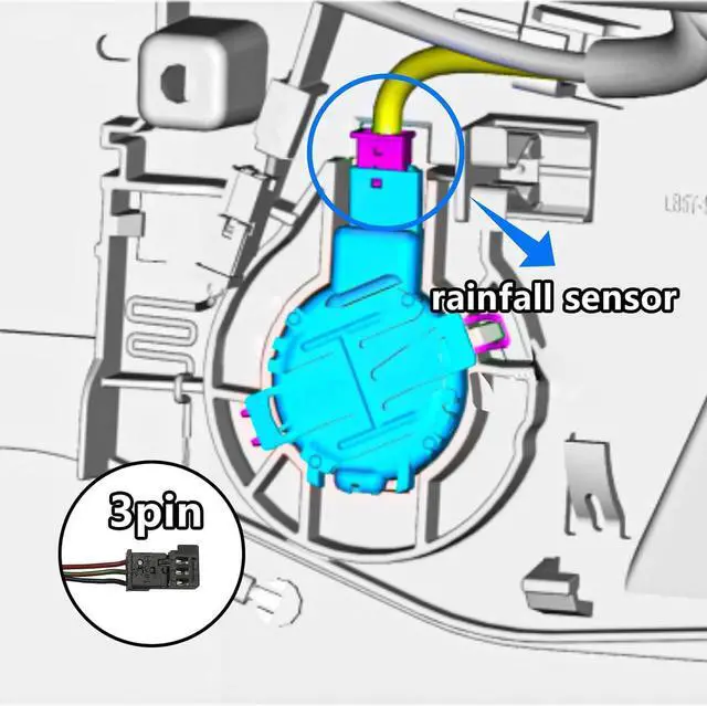 Alt view image 4 of 7 - Dashcam Power Adapter Custom for Ford 3 Pin (Model C) for F150 F250/350 Mustang Explorer Lincoln Various Models, Connect Rainfall Sensor (Hidden)