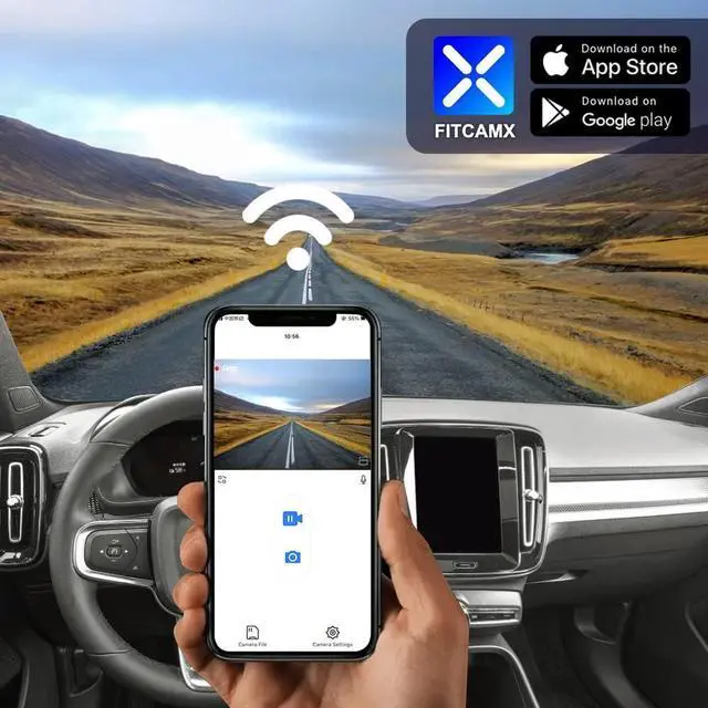 Alt view image 5 of 7 - Fitcamx 4K Dash Cam Suitable for Volvo XC40 & XC40 Recharge B4 B5 T4 T5 P8 (Model B), Integrated OEM Look, Ultra HD 2160P Video, Loop Recording, Built-in WiFi & APP, G-Sensor, Plug&Play, 64GB Card
