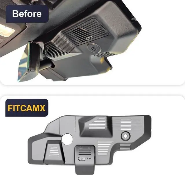 Alt view image 2 of 6 - Fitcamx 4K Dash Cam Compatible with Ford Mustang 2024 2025 Ecoboost GT Premium Dark Horse, Integrated OEM Look, UHD 2160P Video, Loop Recording, Built-in WiFi & APP, G-Sensor, Plug & Play, 64GB Card