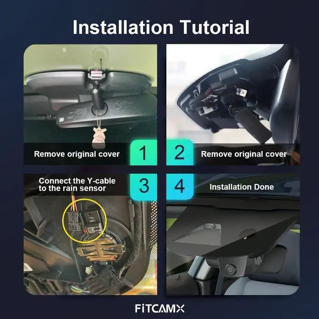 Alt view image 5 of 6 - Fitcamx 4K Dash Cam Compatible with Ford Mustang 2024 2025 Ecoboost GT Premium Dark Horse, Integrated OEM Look, UHD 2160P Video, Loop Recording, Built-in WiFi & APP, G-Sensor, Plug & Play, 64GB Card