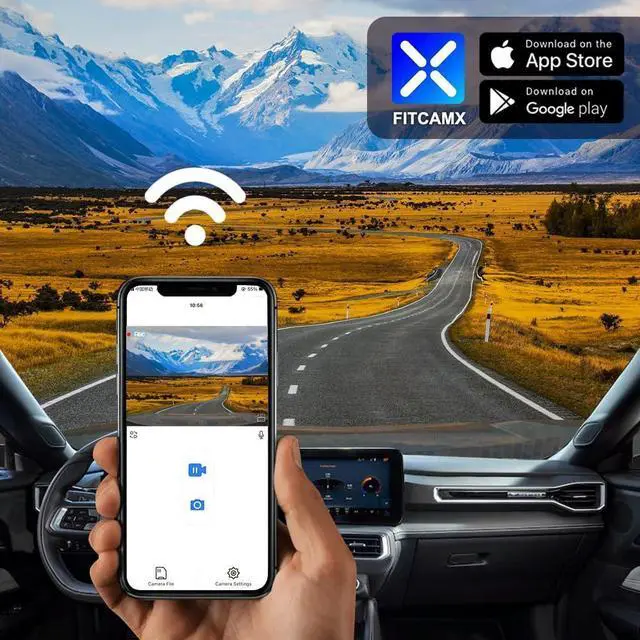 Alt view image 4 of 6 - Fitcamx 4K Dash Cam Compatible with Ford Mustang 2024 2025 Ecoboost GT Premium Dark Horse, Integrated OEM Look, UHD 2160P Video, Loop Recording, Built-in WiFi & APP, G-Sensor, Plug & Play, 64GB Card