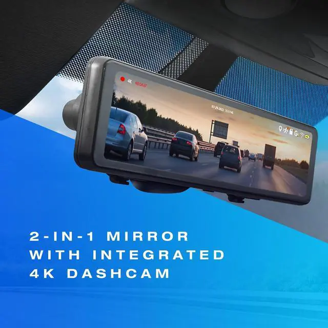 Alt view image 2 of 7 - Type S Y400 2-in-1 Car Mirror with Integrated 4K dashcam, Ultra HD Recording, Smart G-Sensor Incident Recording, Parking Surveillance, GPS, Motion Detection, 16GB SD Card Included