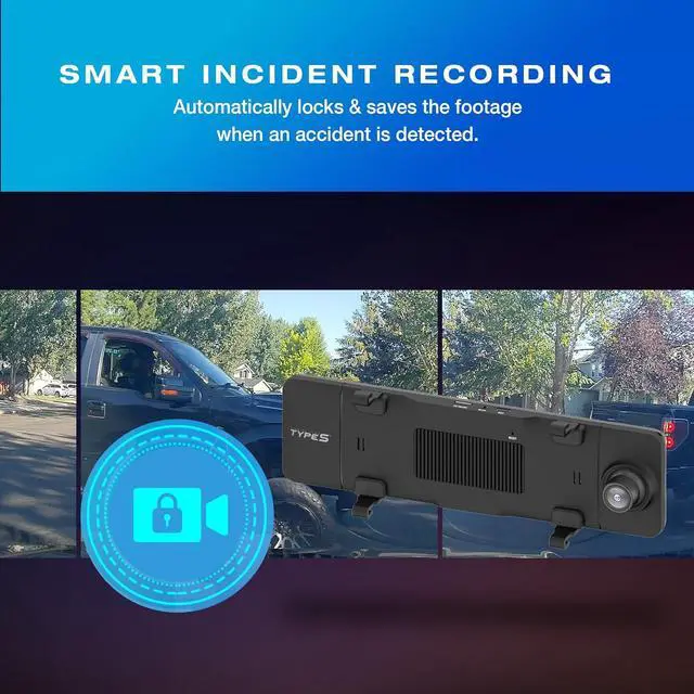 Alt view image 4 of 7 - Type S Y400 2-in-1 Car Mirror with Integrated 4K dashcam, Ultra HD Recording, Smart G-Sensor Incident Recording, Parking Surveillance, GPS, Motion Detection, 16GB SD Card Included