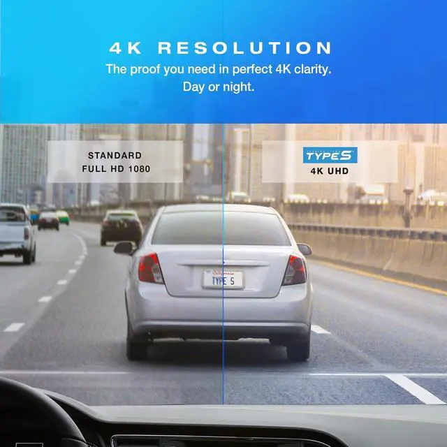Alt view image 3 of 7 - Type S Y400 2-in-1 Car Mirror with Integrated 4K dashcam, Ultra HD Recording, Smart G-Sensor Incident Recording, Parking Surveillance, GPS, Motion Detection, 16GB SD Card Included