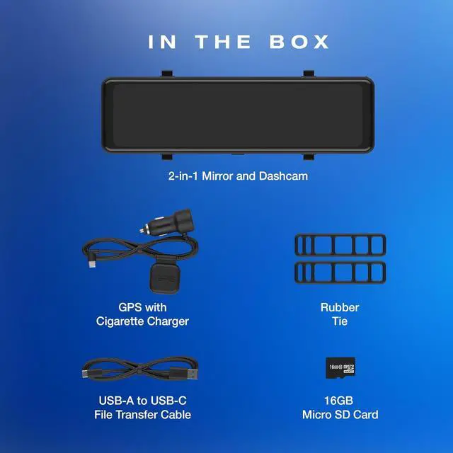 Alt view image 7 of 7 - Type S Y400 2-in-1 Car Mirror with Integrated 4K dashcam, Ultra HD Recording, Smart G-Sensor Incident Recording, Parking Surveillance, GPS, Motion Detection, 16GB SD Card Included