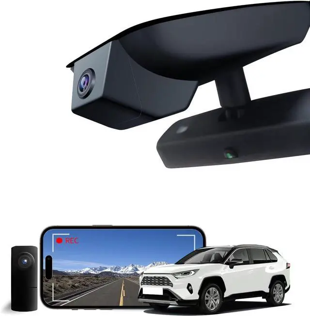Main image of Front 4K & Rear 1080P Dash Cam for 2022 2023 2024 2025 Toyota RAV4 LE Limited SE Adventure XLE XSE (Model B)(with Vent Hole),OEM-Style,Loop Recording,Easy Installation,WiFi & App,128G Card