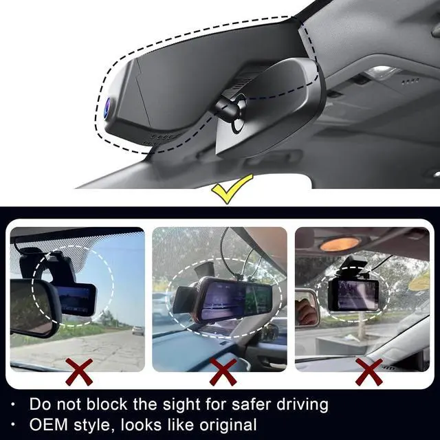 Alt view image 7 of 7 - Front 4K & Rear 1080p Dash Cam for GMC Acadia 2017-2023 (Model A), Model A & Model B Have Same Models Years but Vehicle Sensor Cover are Different, Free App & WiFi, 128GB Card