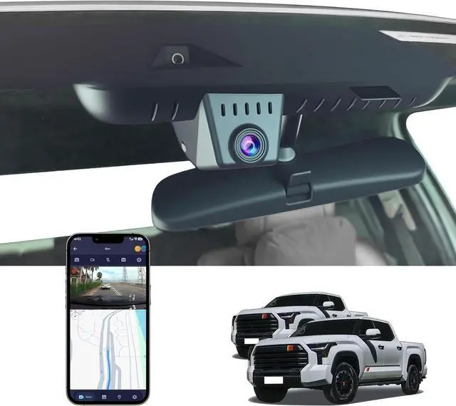 Main image of 4K Dash Cam for 2022-2026 Toyota Tundra & Sequoia 2023-2026 Limited SR SR5 TRD Pro Limited Platinum (Gen3), OEM Style, WiFi & APP, Loop Recording, G-Sensor, Plug & Play, 64GB