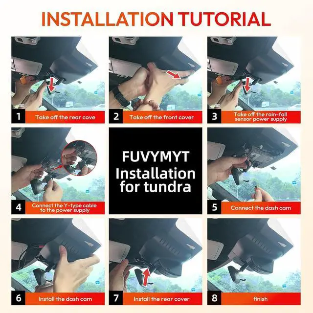 Alt view image 6 of 7 - 4K Dash Cam for 2022-2026 Toyota Tundra & Sequoia 2023-2026 Limited SR SR5 TRD Pro Limited Platinum (Gen3), OEM Style, WiFi & APP, Loop Recording, G-Sensor, Plug & Play, 64GB