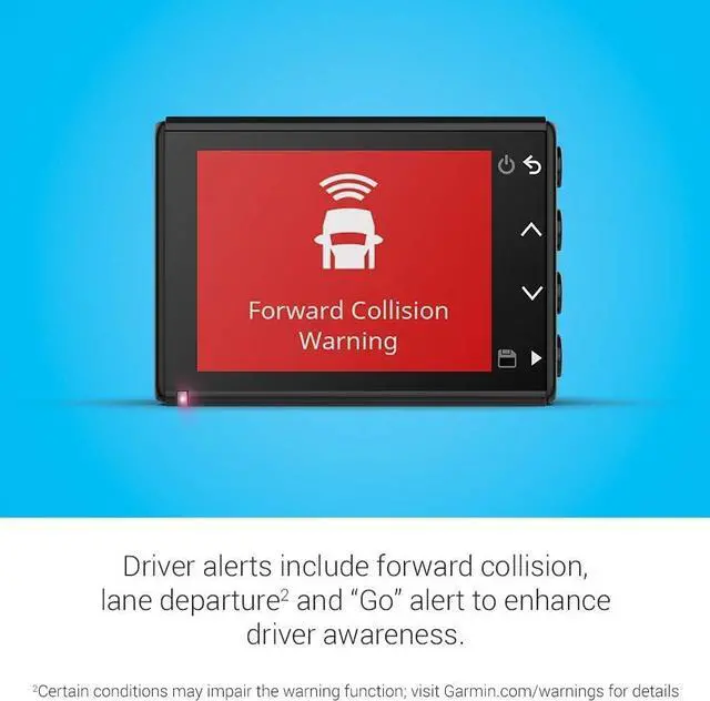 Alt view image 5 of 5 - Garmin Dash Cam 56, Wide 140-Degree Field of View in 1440P HD, 2" LCD Screen and Voice Control, Very Compact with Automatic Incident Detection and Recording