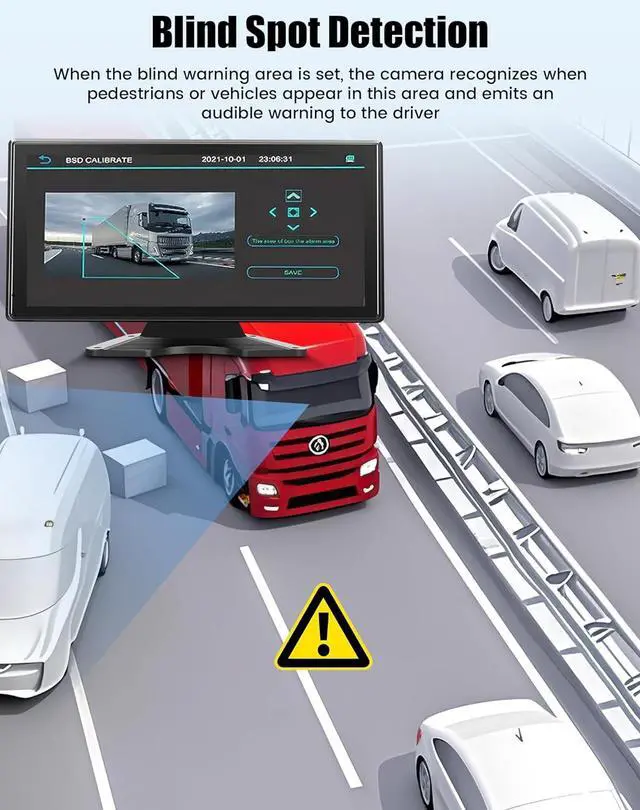 Alt view image 3 of 7 - 5 Channel Backup Camera System Dash Cam with 10.36" IPS Touch Screen Monitor Rear Side View 5 1080P HD Camera for RV/Truck/Van/Trailer, DVR Recording, Music Video Player, BSD Alert, 64GB Card