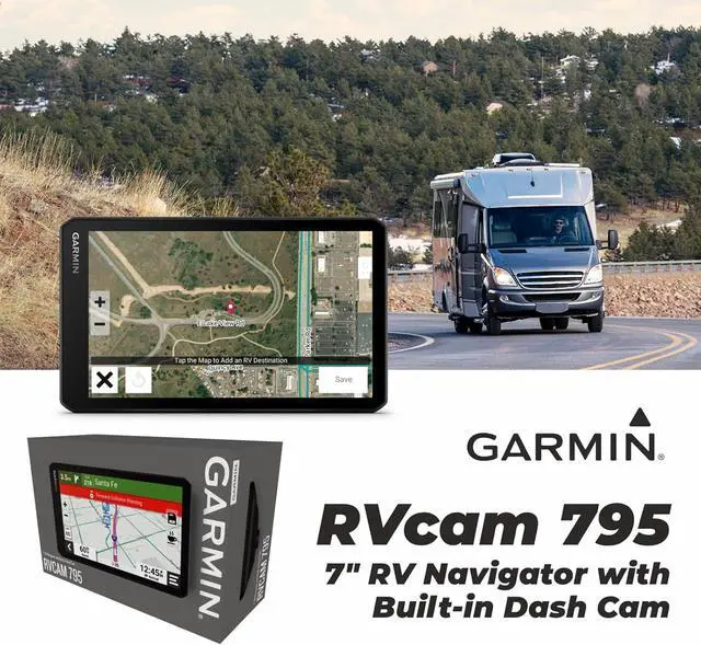 Alt view image 2 of 5 - Garmin RV Cam 795, Large, Easy-to-Read 7'' GPS RV Navigator, Built-in Dash Cam, Automatic Incident Detection, Custom RV Routing with Wearable4U Power Pack Bundle, (010-02728-00)