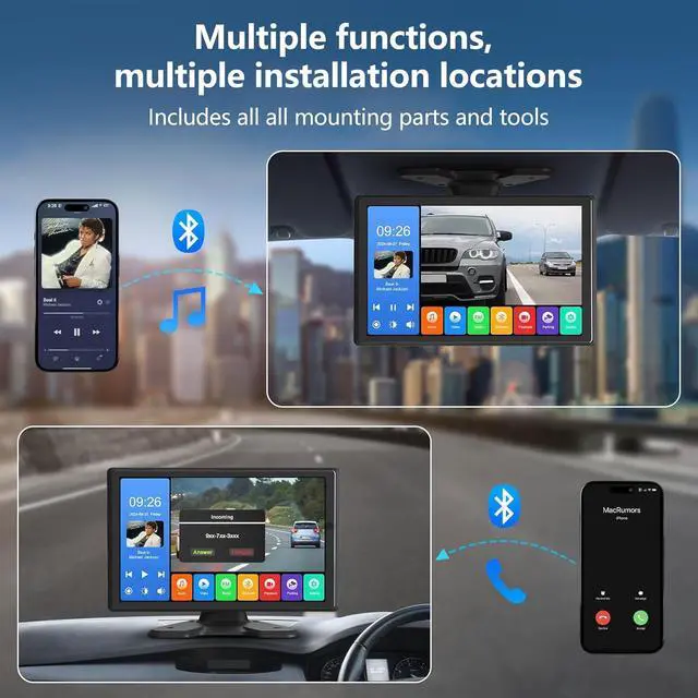 Alt view image 3 of 6 - 4 Channel Backup Camera System,Touchable 10.26 inch Monitor with DVR Stereo, 64GB Card, IP69 Waterproof, Nightvision 1080P Backup Camera for RV/Truck/Trailer Pickup,Rear Side Front Wired System