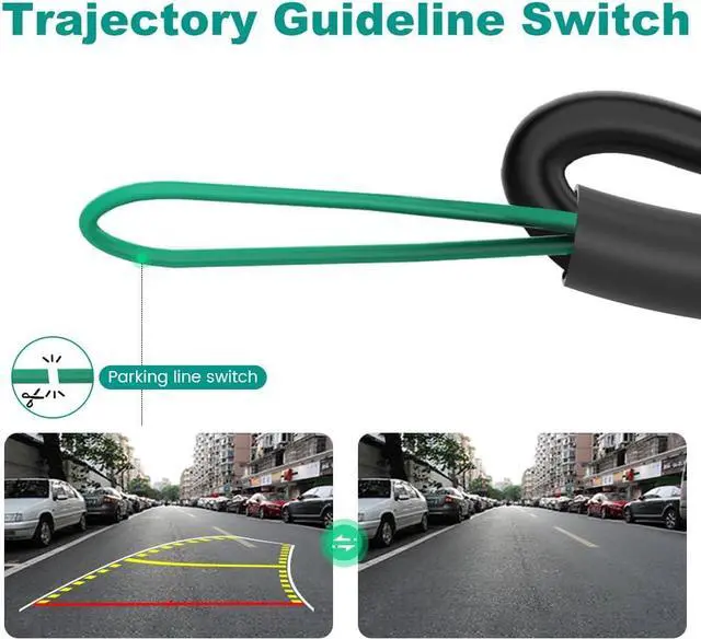 Alt view image 5 of 7 - Car Backup Camera with Dynamic Trajectory Guide Line, GreenYi HD 960x720 Reverse Rear/Front/Side View Cam, Adjustable Fisheye Lens, Waterproof Night Vision 170 Degree Wide View