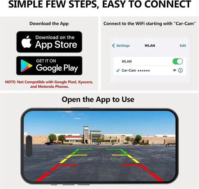 Alt view image 4 of 6 - WiFi Magnetic Solar Wireless Backup Camera, 10500mAh Rechargeable 1080P Rear View Camera for Truck RV Trailer Car, DVR Recording Night Vision IP69 Waterproof, App for Phone iOS Android AP1 DVKNM