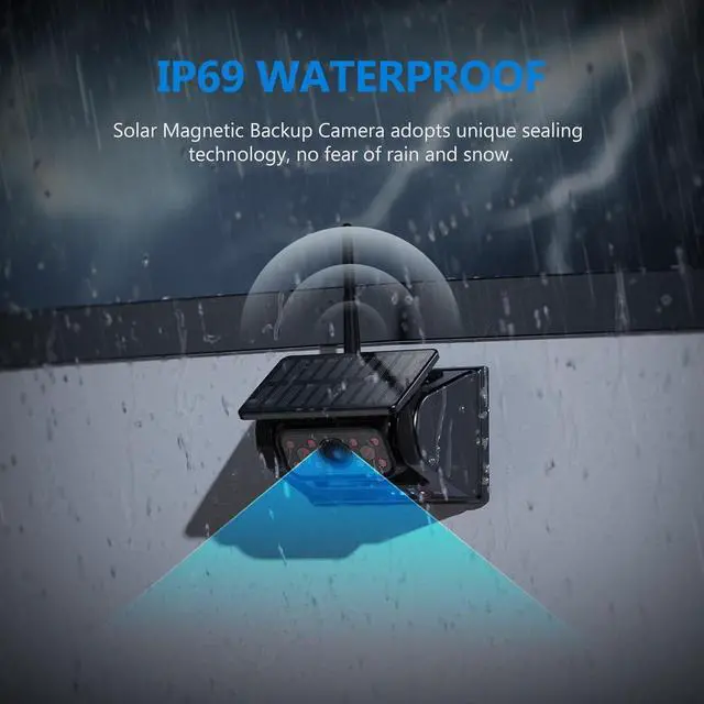 Alt view image 6 of 6 - WiFi Magnetic Solar Wireless Backup Camera, 10500mAh Rechargeable 1080P Rear View Camera for Truck RV Trailer Car, DVR Recording Night Vision IP69 Waterproof, App for Phone iOS Android AP1 DVKNM