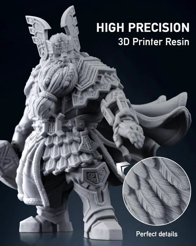 Alt view image 3 of 7 - SUNLU 1000G ABS Like Resin for 3D Printer, 405nm UV Curing Photopolymer Rapid 3D Resin for 2K 4K 6K 8K LCD/DLP/SLA 3D Printers, Non-Brittle & High Precision & Low Shrinkage, 1KG, Grey