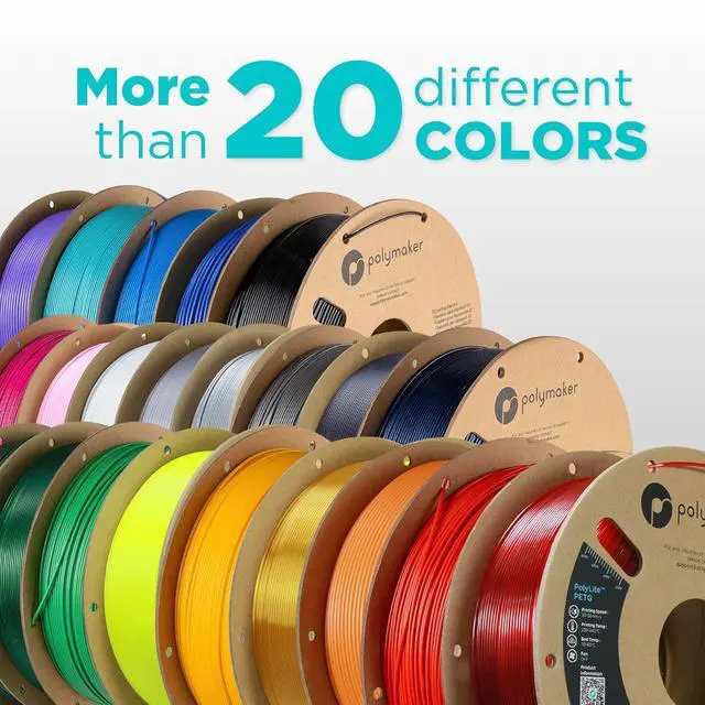 Alt view image 4 of 7 - Polymaker PETG Filament 1.75mm 1kg Clear 3D Printer Filament, PolyLite PETG 3D Printing Filament 1.75mm, Dimensional Accuracy +/- 0.03mm, Print with Most 3D Printers