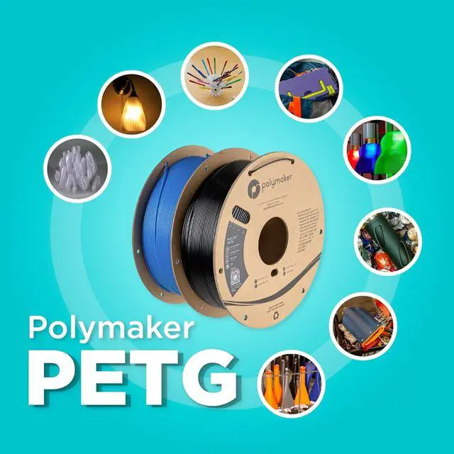 Alt view image 5 of 7 - Polymaker PETG Filament 1.75mm 1kg Clear 3D Printer Filament, PolyLite PETG 3D Printing Filament 1.75mm, Dimensional Accuracy +/- 0.03mm, Print with Most 3D Printers