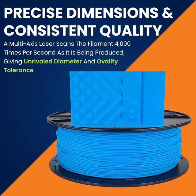 Alt view image 3 of 7 - 3D-Fuel Tough Pro PLA+ Filament for 3D Printing, Made in The USA, 3D Printer Filament, Dimensional Accuracy +/- 0.02 mm, 1.75 mm, 1 kg Spool, Fjord Blue