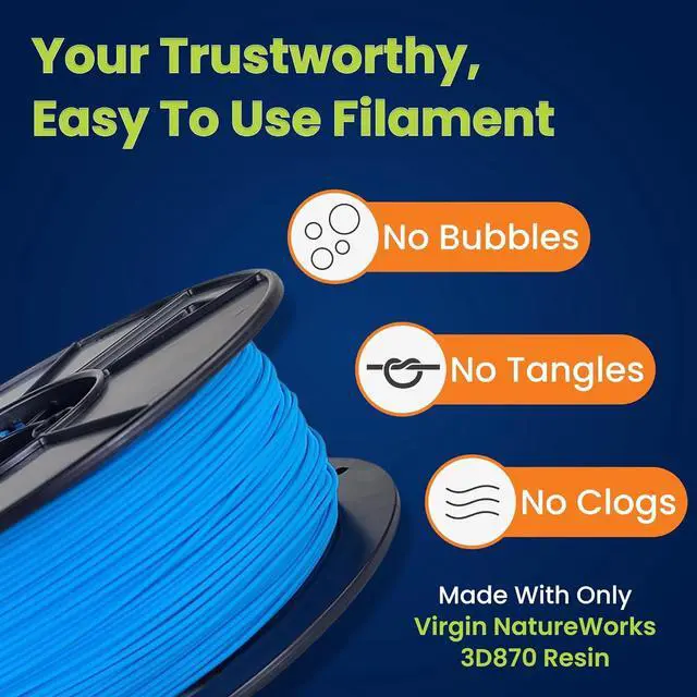 Alt view image 4 of 7 - 3D-Fuel Tough Pro PLA+ Filament for 3D Printing, Made in The USA, 3D Printer Filament, Dimensional Accuracy +/- 0.02 mm, 1.75 mm, 1 kg Spool, Fjord Blue