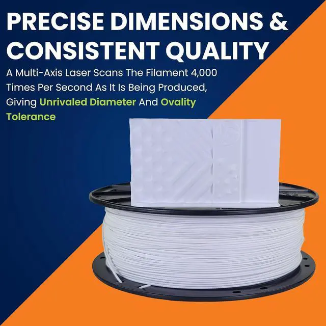 Alt view image 3 of 7 - 3D-Fuel Tough Pro PLA+ Filament for 3D Printing, Made in The USA, 3D Printer Filament, Dimensional Accuracy +/- 0.02 mm, 1.75 mm, 1 kg Spool, Brightest White