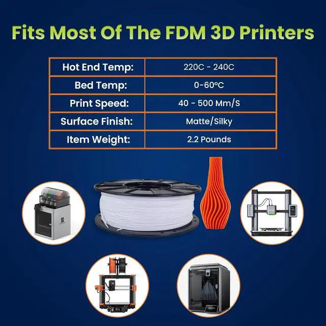 Alt view image 6 of 7 - 3D-Fuel Tough Pro PLA+ Filament for 3D Printing, Made in The USA, 3D Printer Filament, Dimensional Accuracy +/- 0.02 mm, 1.75 mm, 1 kg Spool, Brightest White