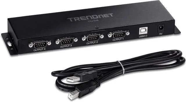Main image of TRENDnet TU-S4, 4-Port USB to Serial RS232 Hub, Black