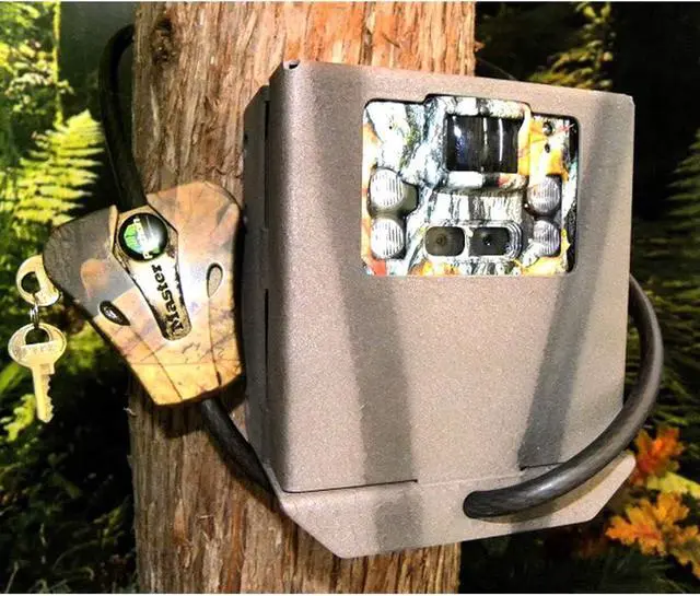 Alt view image 6 of 6 - Theft-Deterrent Powder-Coated Steel Security Box Compatible with Browning Pro XD Trail Cameras (700)