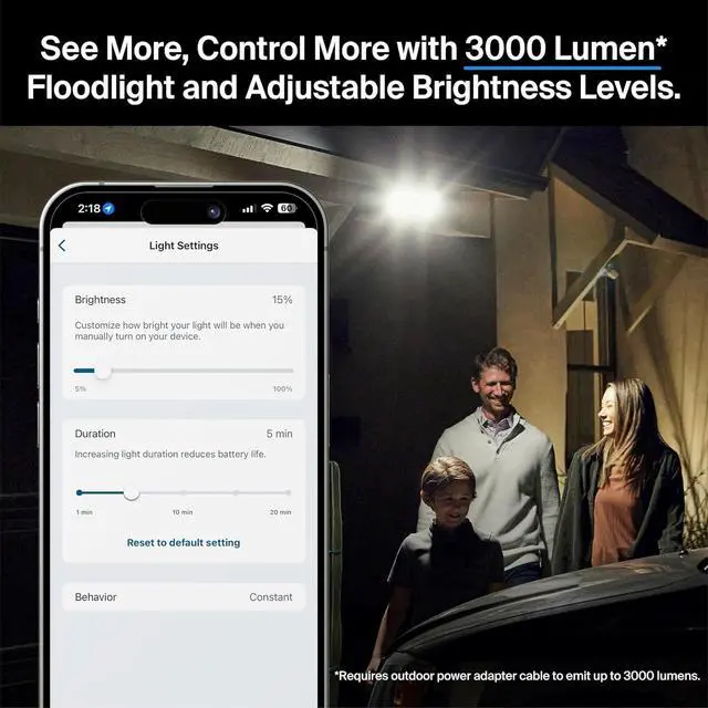 Alt view image 6 of 7 - Arlo Pro 3 Wireless LED Floodlight Security Camera 2K HDR, 2000-3000 Lumens, Custom Detections, Emergency Response, Connects to Wi-Fi, Color Night Vision, 2-Way Audio, Rechargeable (Black)