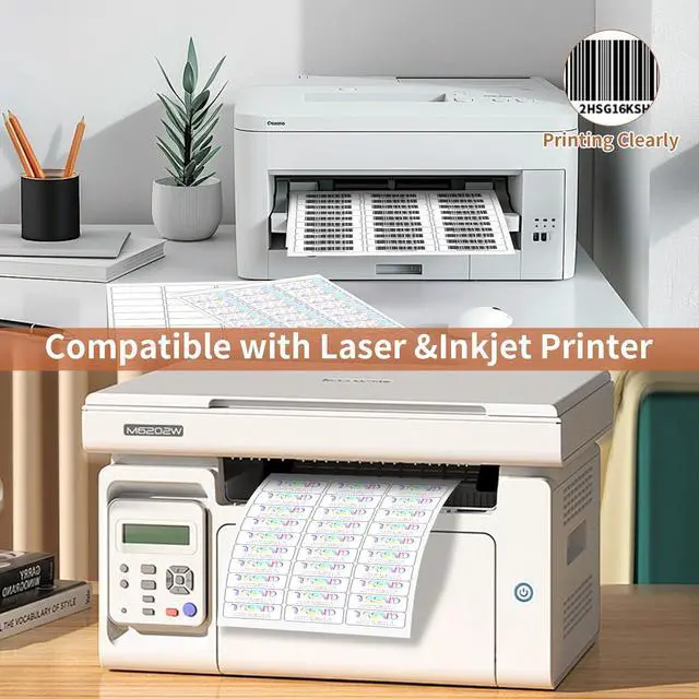 Alt view image 3 of 6 - 1" x 2 5/8" (1000 Sheets) Address Labels Sticker Paper for Laser/Ink Jet Printer, Printable and Writable White Sticker Label- Matte, 30 per Page Label (Total 30000 Labels)