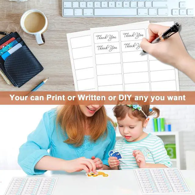 Alt view image 5 of 6 - 1" x 2 5/8" (1000 Sheets) Address Labels Sticker Paper for Laser/Ink Jet Printer, Printable and Writable White Sticker Label- Matte, 30 per Page Label (Total 30000 Labels)