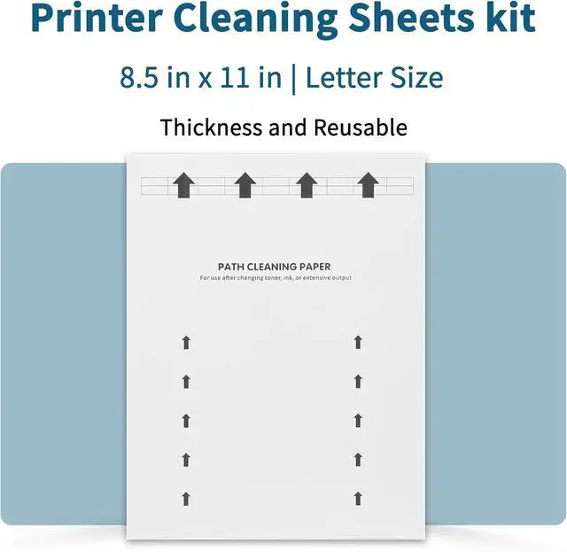 Alt view image 2 of 7 - Printer Cleaning Sheets 18-PackRemoves Ink,Dust,Dirt&Debris8.5 x 11 Inches, Thickened Design, Durable & Easy to Clean, Compatible with Laser&Inkjet Printers,Copiers,Fax Machines,Scanners (White)