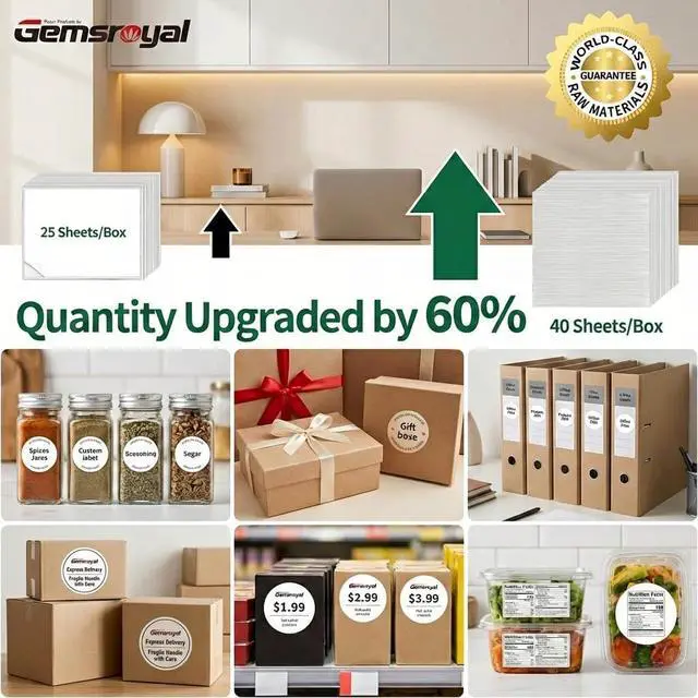 Alt view image 4 of 6 - 2.5" Round Labels Printable,Matte White Circle Stickers for Inkjet & Laser Printer,Permanent Adhesive Blank Sticker Paper,40 Sheets,480 Labels,for Product Merchandising, Favors and Crafts