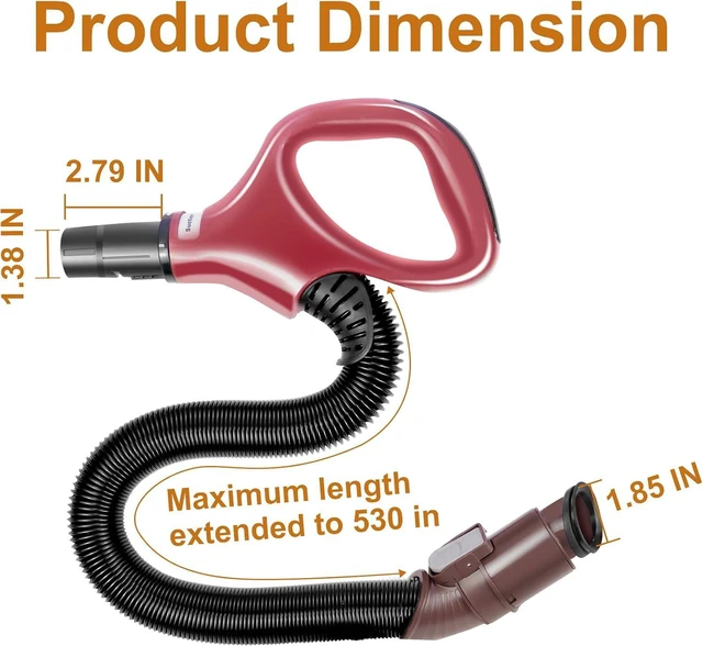 Alt view image 4 of 7 - ZU561 Replacement Hose Handle, Crevice Tool, Vacuum Hose Adapters Compatible with Shark Navigator Rotator Lift-Away Upright Vacuum Models ZU561, ZU560, ZU562, UV725