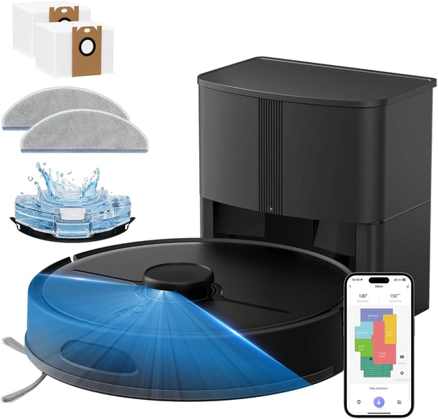Main image of Robot Vacuum and Mop, 8000Pa Robot Vacuum with Self Empty Station, LiDAR Navigation, Multi-Level Mapping, App & Alexa Control, Robotic Vacuum Cleaner for Pet Hair & Hard Floor-2