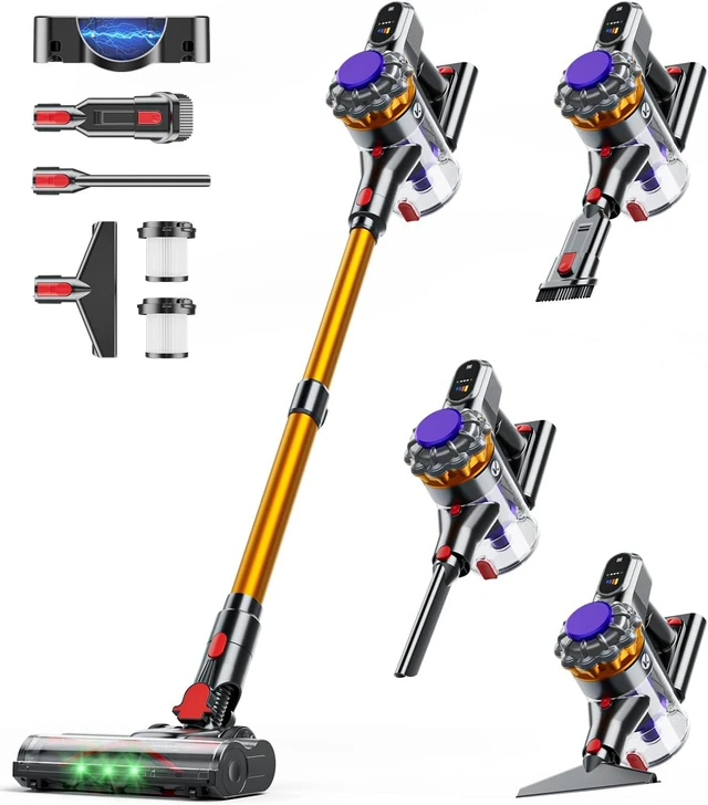 Main image of Cordless Vacuum Cleaner, 550W 45KPA 65Mins Vacuum Cleaners for Home, Stick Vacuum with Self-Standing, LED Display & Anti-Tangle Wireless Vacumm, Lightweight Vacuum for Pet Hair Carpet Floor