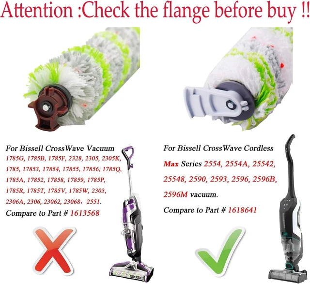Alt view image 2 of 6 - Brush Replacement Parts for Bissell CrossWave Hydrosteam Max Vacuum