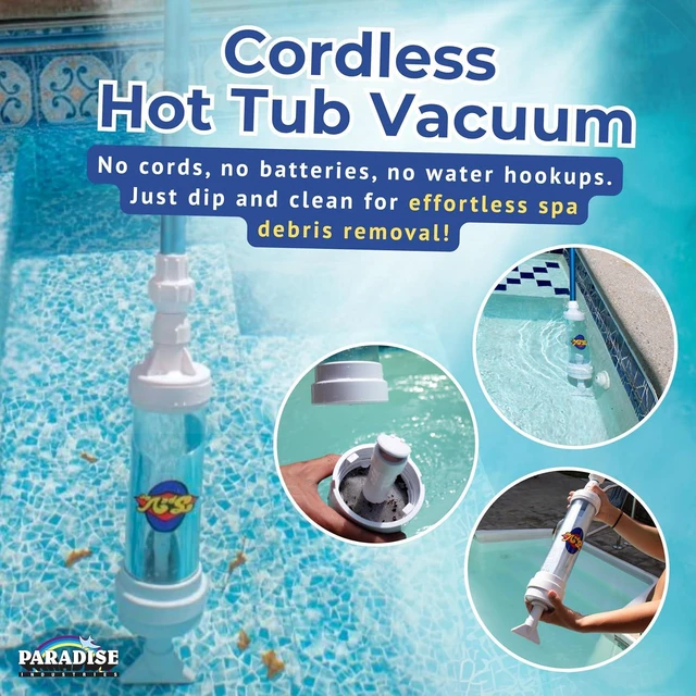 Alt view image 3 of 7 - Rola-Chem 6250 Paradise Power Spa Vacuum Manual Spa Vac for Hot Tub, Pool Stairs & Spas Cordless Hot Tub Vacuum Cleaner with Telescopic Handle Powered by Physics