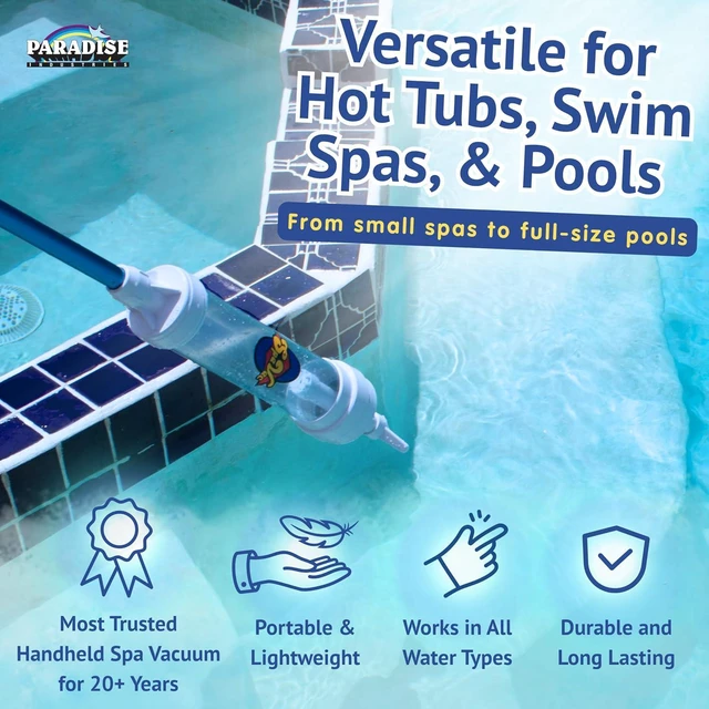 Alt view image 6 of 7 - Rola-Chem 6250 Paradise Power Spa Vacuum Manual Spa Vac for Hot Tub, Pool Stairs & Spas Cordless Hot Tub Vacuum Cleaner with Telescopic Handle Powered by Physics
