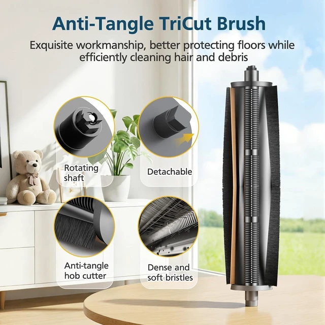 Alt view image 3 of 7 - TriCut Brush Accessories for Dreame L40 Ultra Gen 2, for MOVA P10 Gen 2