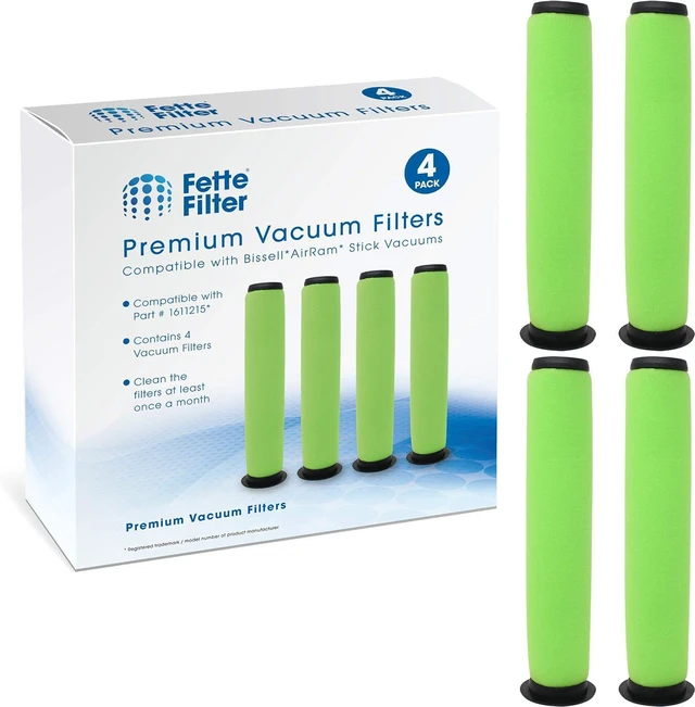 Main image of Fette Filter - 1611215 Vacuum Filter Replacement Compatible with Bissell AirRam Stick Vacuum Compare to Part # 1611215 for Models 1984 19844 1984B 1984C 2144 21448 19841 Pack of 4.