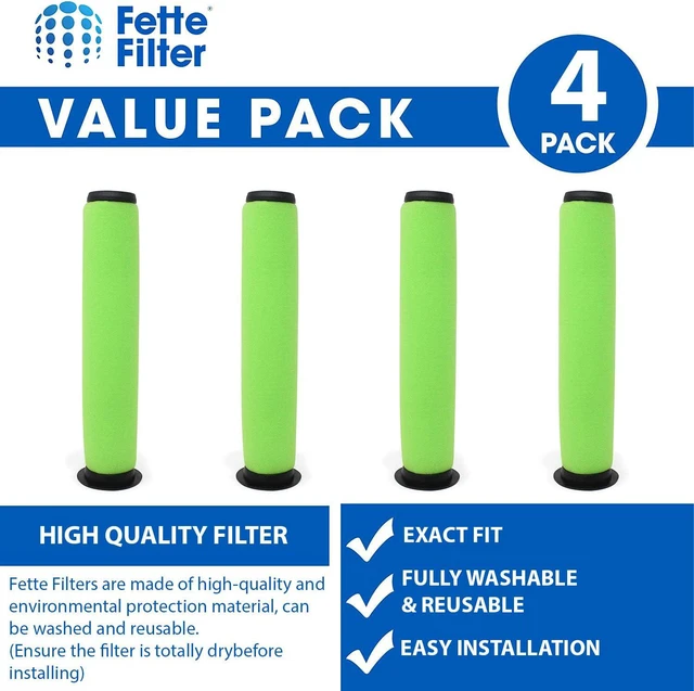 Alt view image 2 of 5 - Fette Filter - 1611215 Vacuum Filter Replacement Compatible with Bissell AirRam Stick Vacuum Compare to Part # 1611215 for Models 1984 19844 1984B 1984C 2144 21448 19841 Pack of 4.