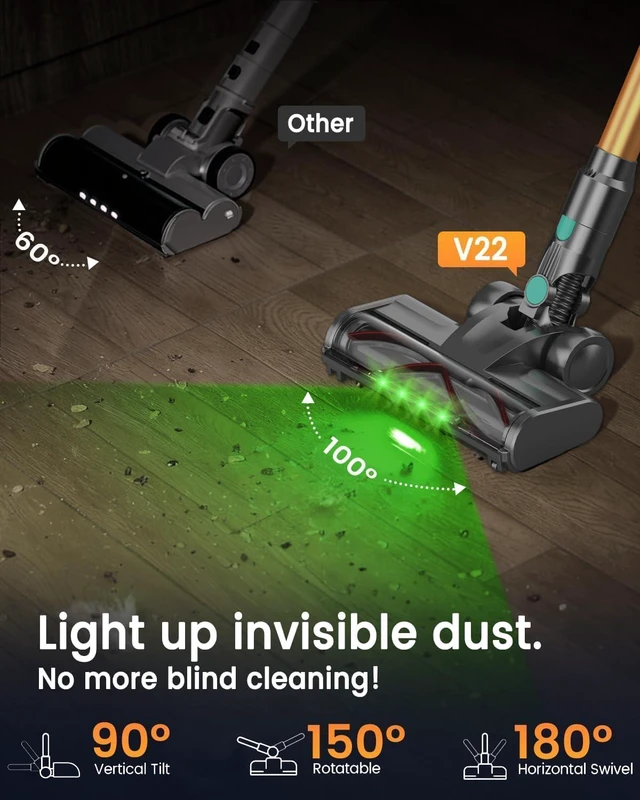 Alt view image 3 of 7 - Cordless Stick Vacuum Cleaners for Home, 650W 55KPA Up to 70Min Runtime